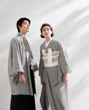 カラー：タータンムース（色掛下：DK15）：色掛下では珍しい紋付とのペアコーデが可能な一着に。